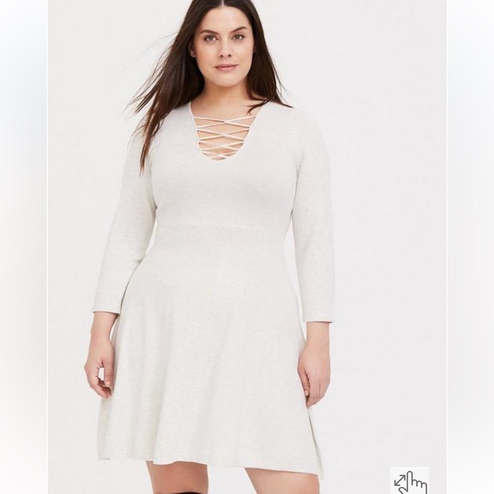 Torrid Mini Dress Sweater Size 2 / 2X Oatmeal Heather Grey